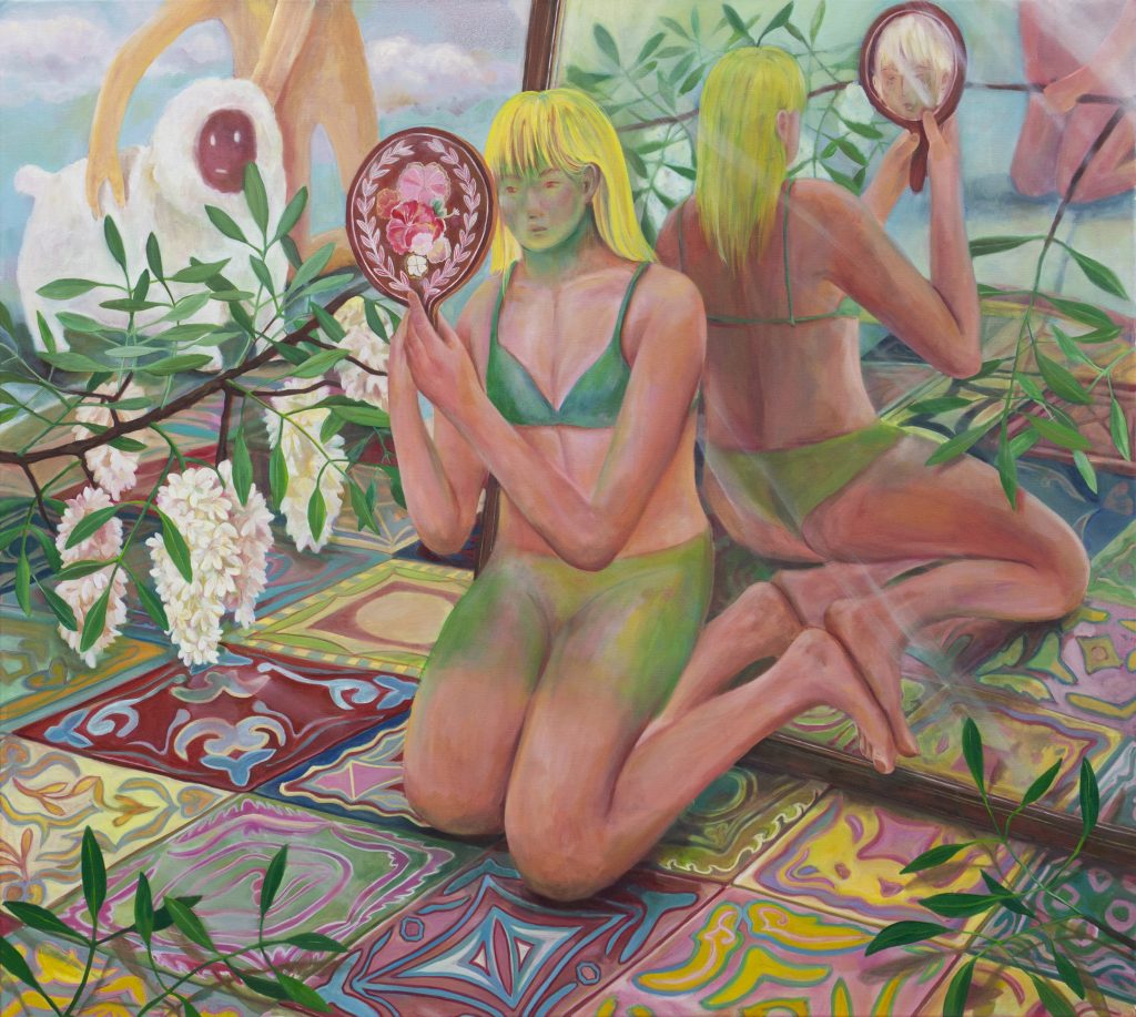 
Hannah Jeong, Follow Your Acacia Flower, 2022, Öl auf Leinwand, 130 x 145 cm
