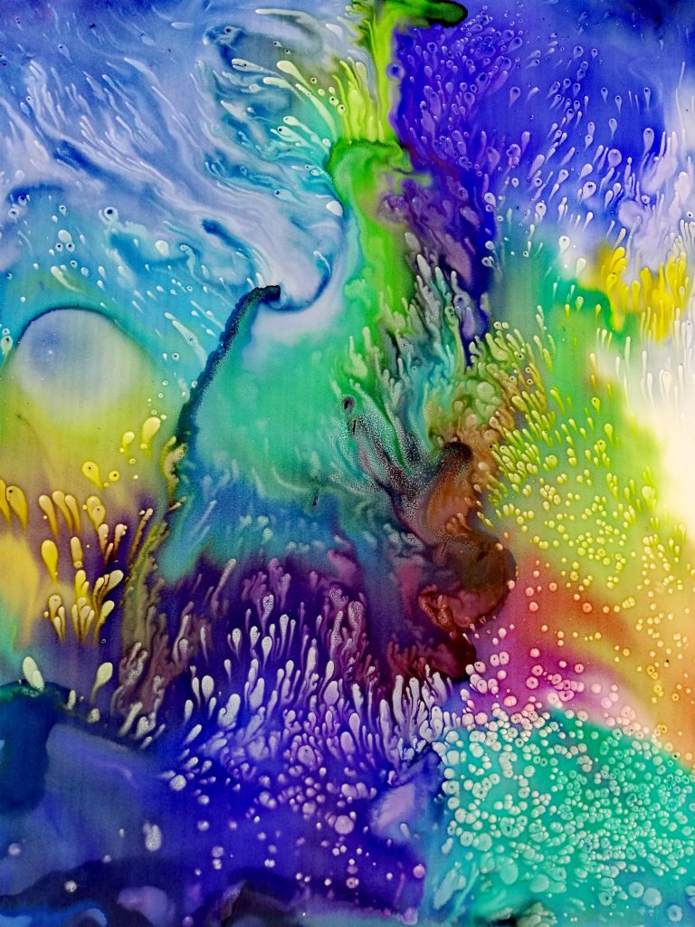
Lina Killinger, Farbstudie, 2019, Zucker und Tusche auf Steinpapier, jeweils 70 x 100 cm
