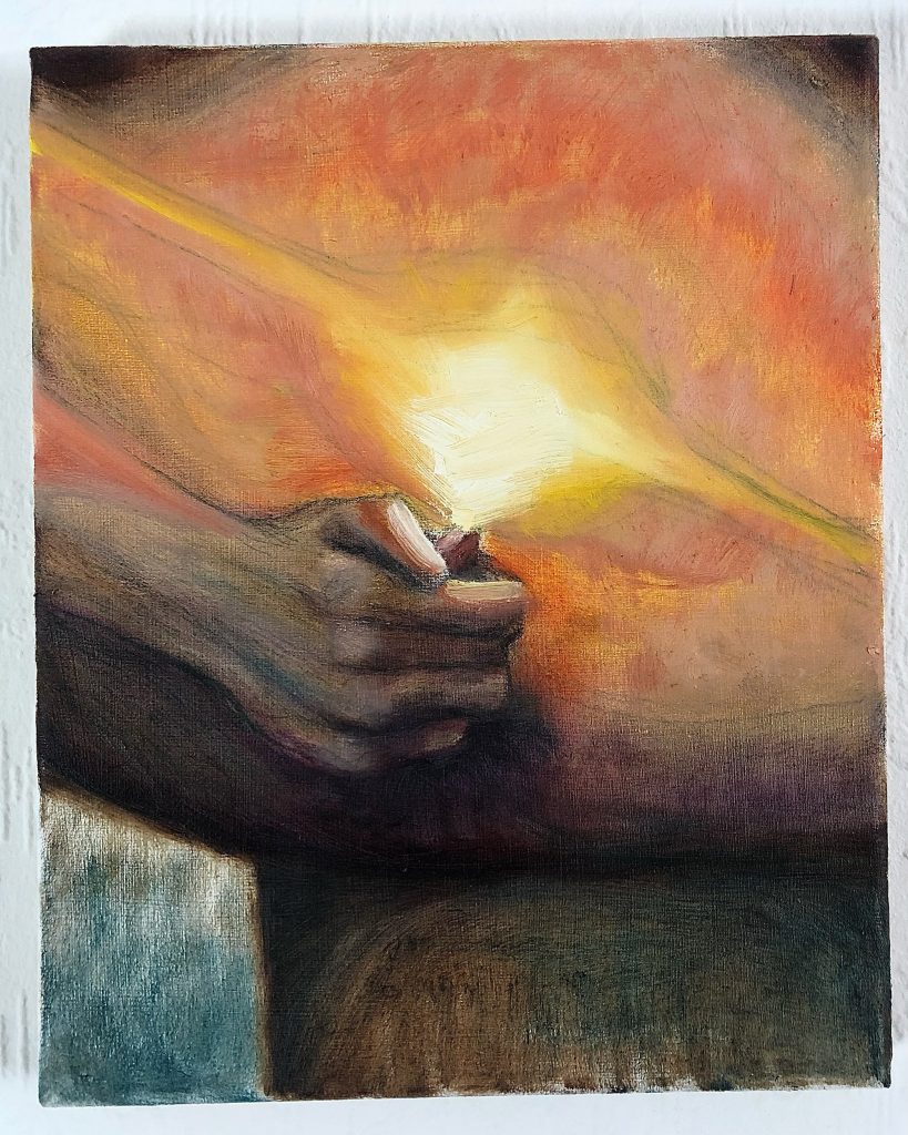 
Bonnie Posch, o.T., 2022, Öl auf Leinwand, 24 x 30 cm
