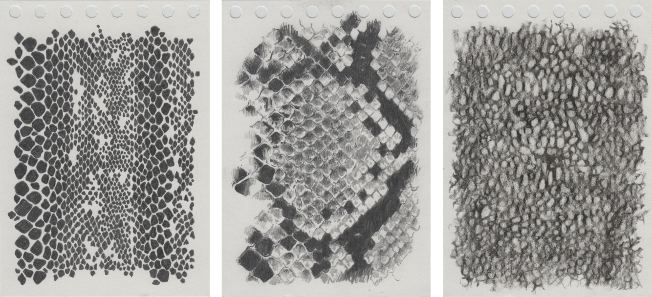 Dorina Csiszár, Burok, 2025, Graphit auf Papier, 10,5 x 14,7 cm